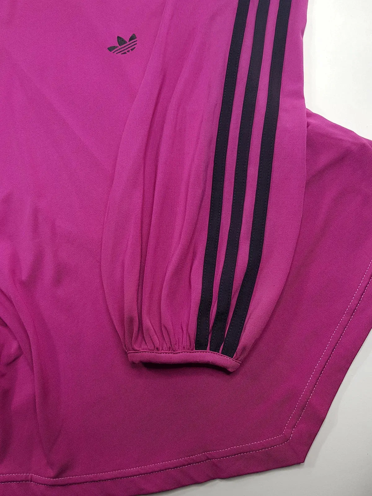 2000s Authentic Adidas Sexy Backless Pilates Princess Vintage Berry Pink Tailored Top with Gold Hardware & Black Striping