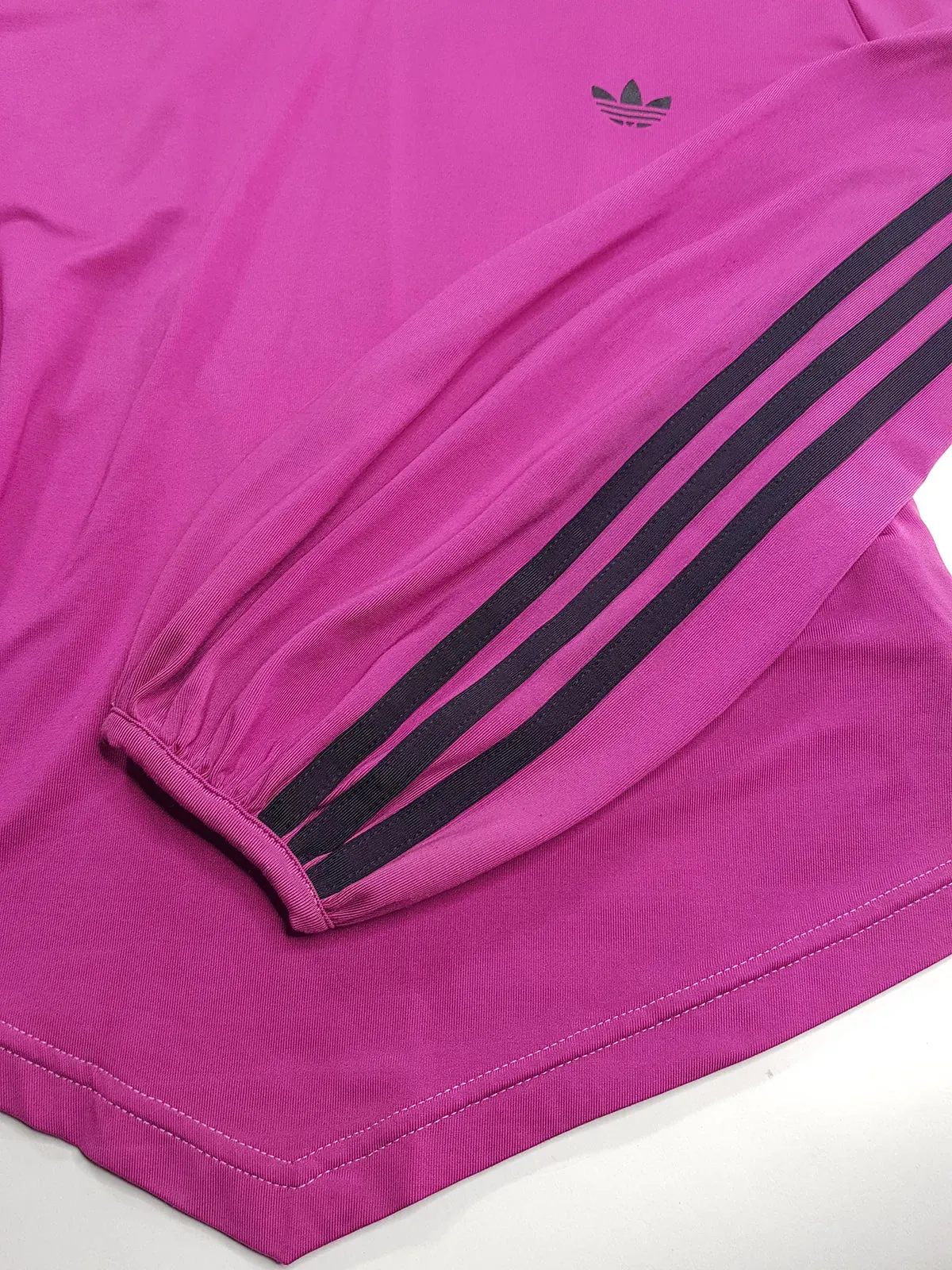 2000s Authentic Adidas Sexy Backless Pilates Princess Vintage Berry Pink Tailored Top with Gold Hardware & Black Striping