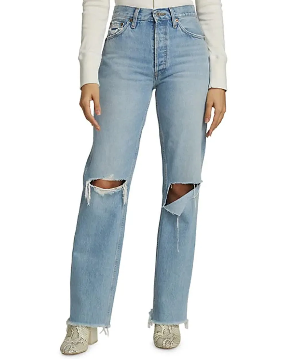 90s High Rise Loose Jean in Breezy Indigo