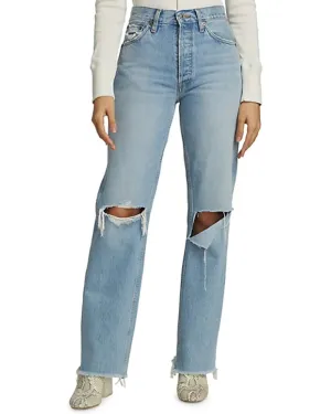 90s High Rise Loose Jean in Breezy Indigo