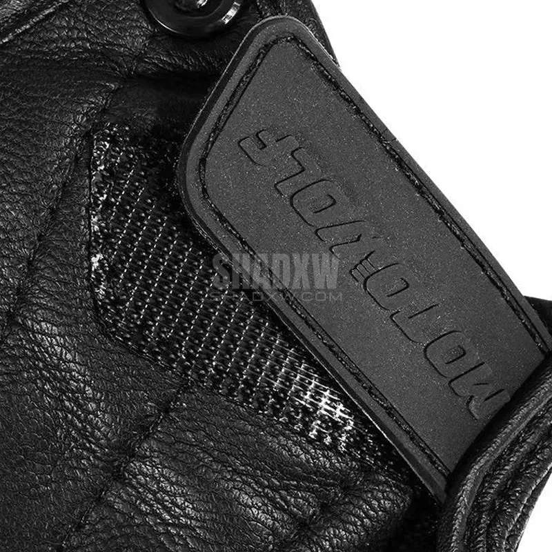 Black Leather Tactical Gloves