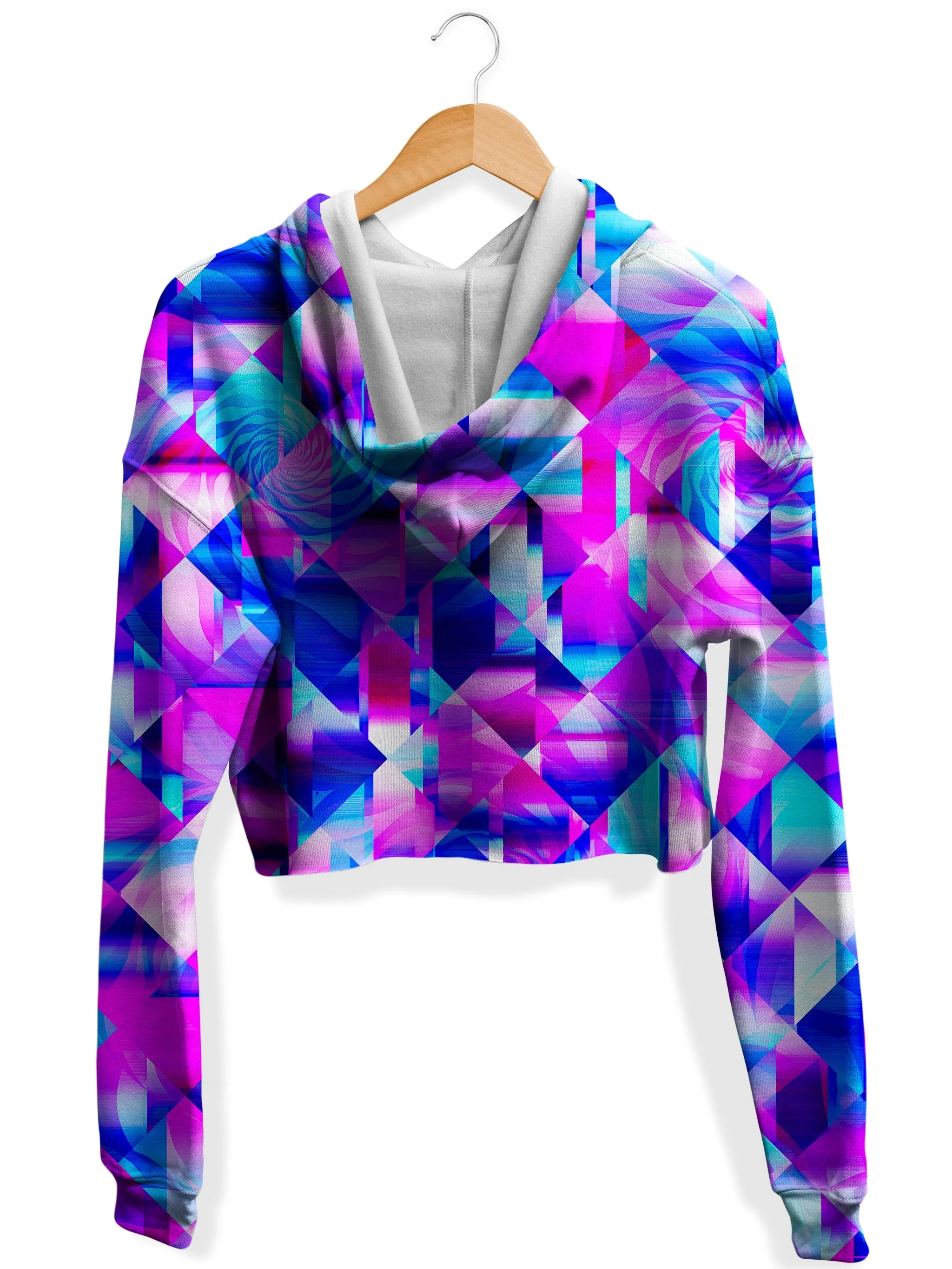 Blossom Trippy Fleece Crop Hoodie