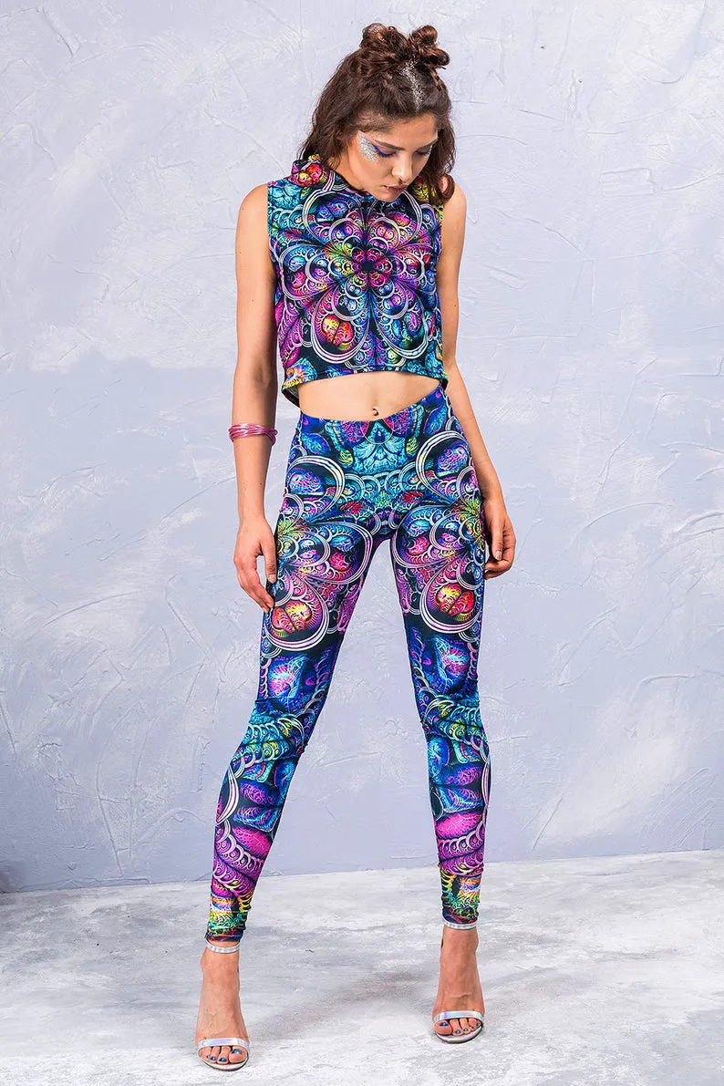 Blue Fractalz Leggings