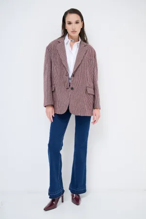 Classic checkered oversized blazer wholesale