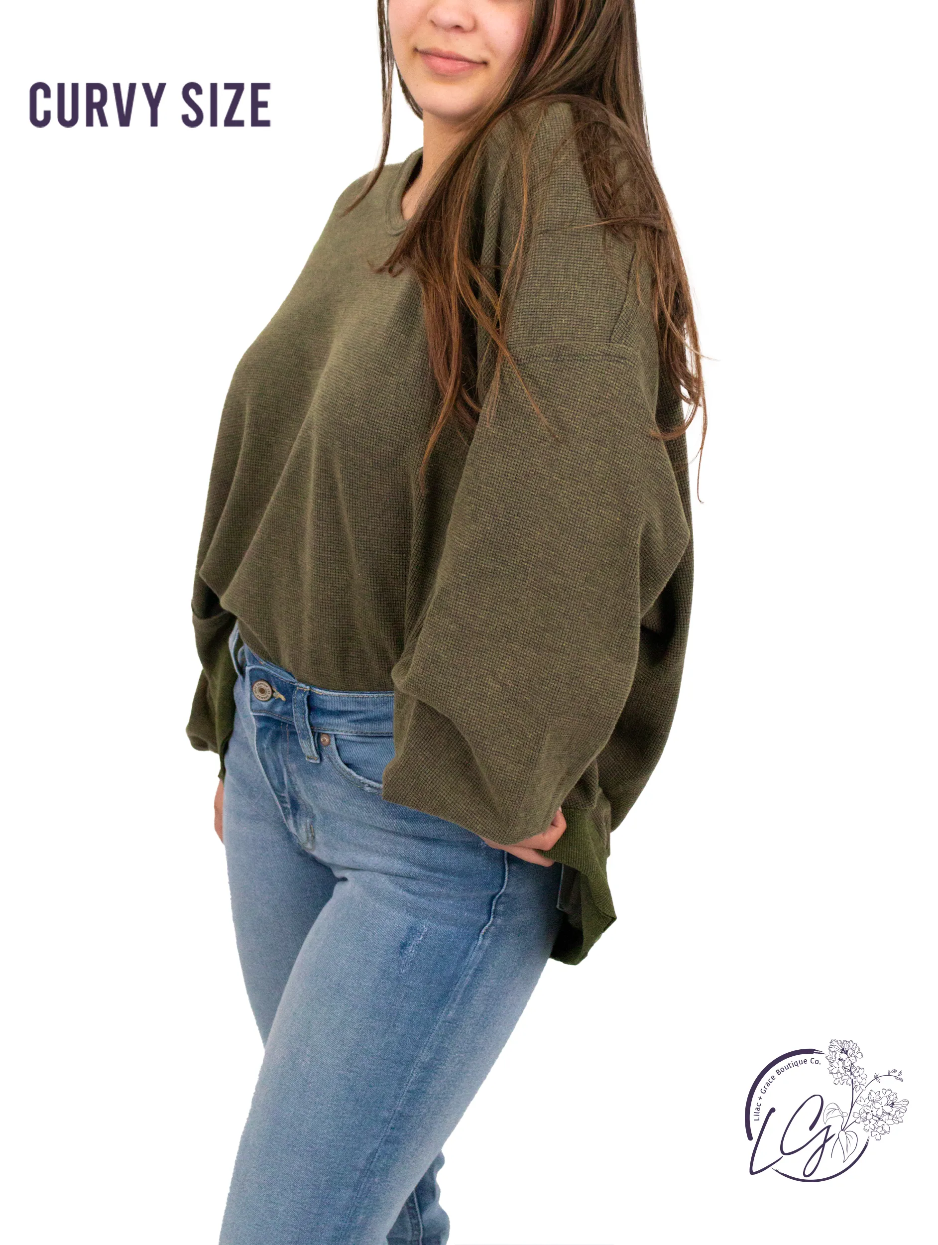 Curvy Washed Oversized Split Neck Tee