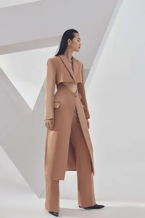 Designer tailored long suit cut out high end trench coat long suit  - Celinee