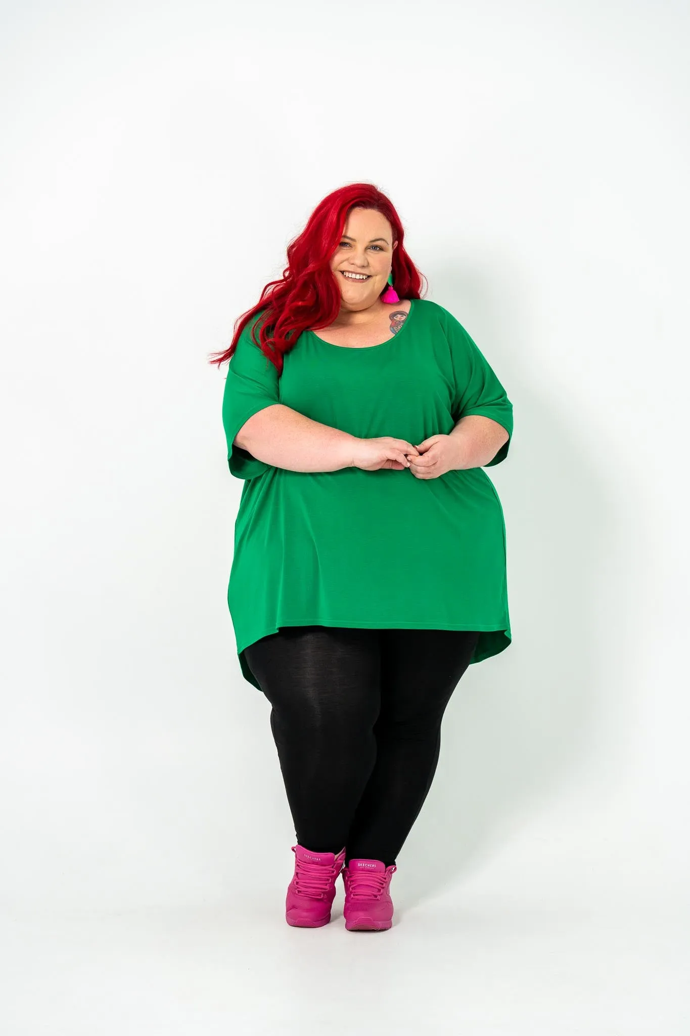 'ENVY' OVERSIZED 'BOX' Top - Green