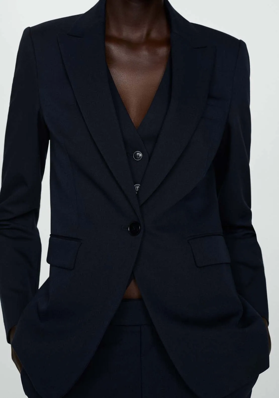 Fitted suit jacket - Navy