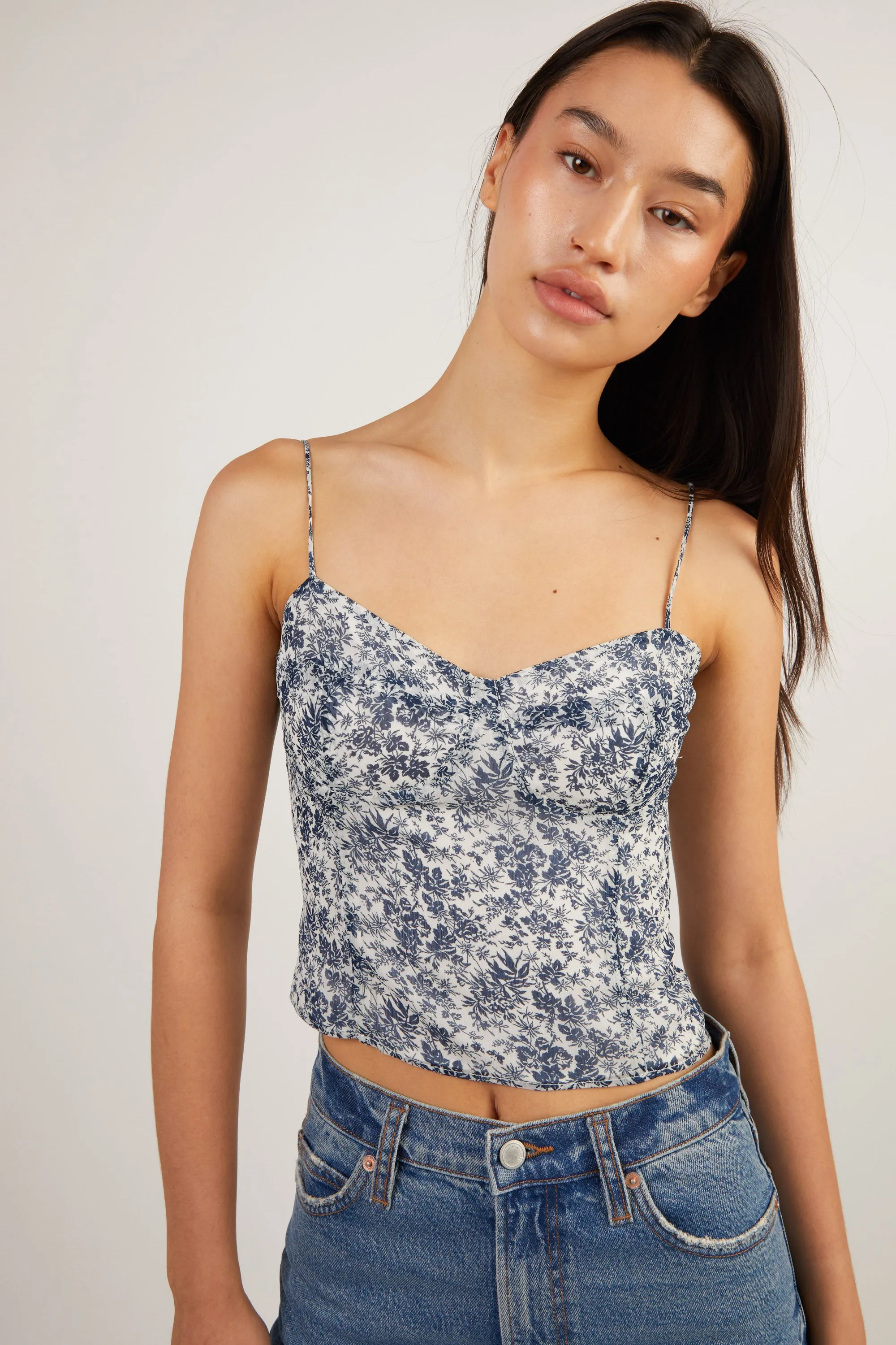 FLORAL BUSTIER TOP