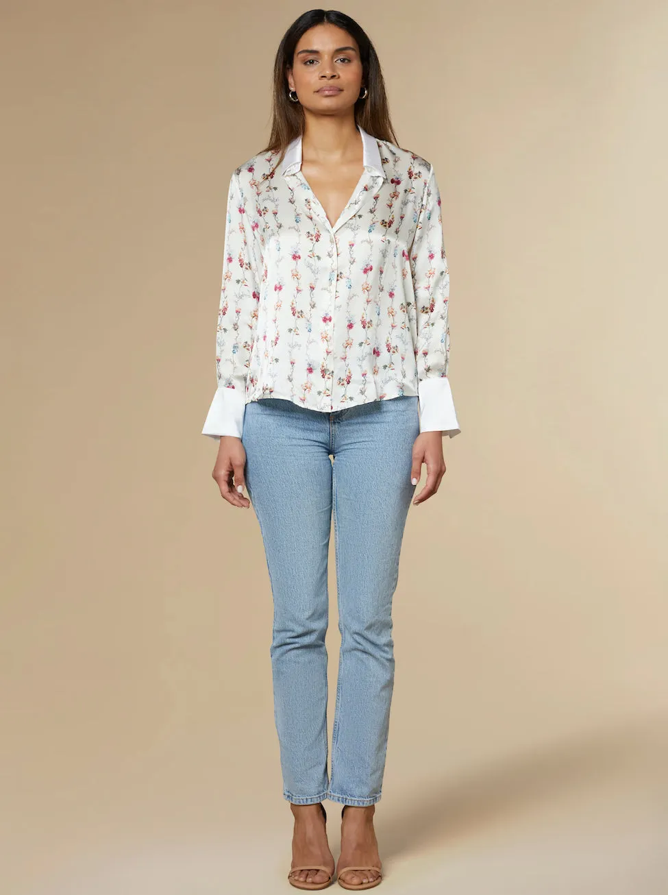 Hannah Silk Shirt White