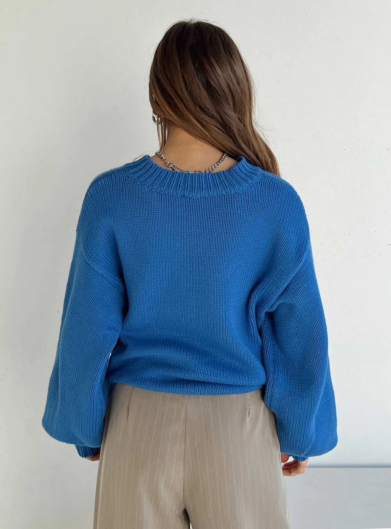 Harmony Knit Sweater Blue