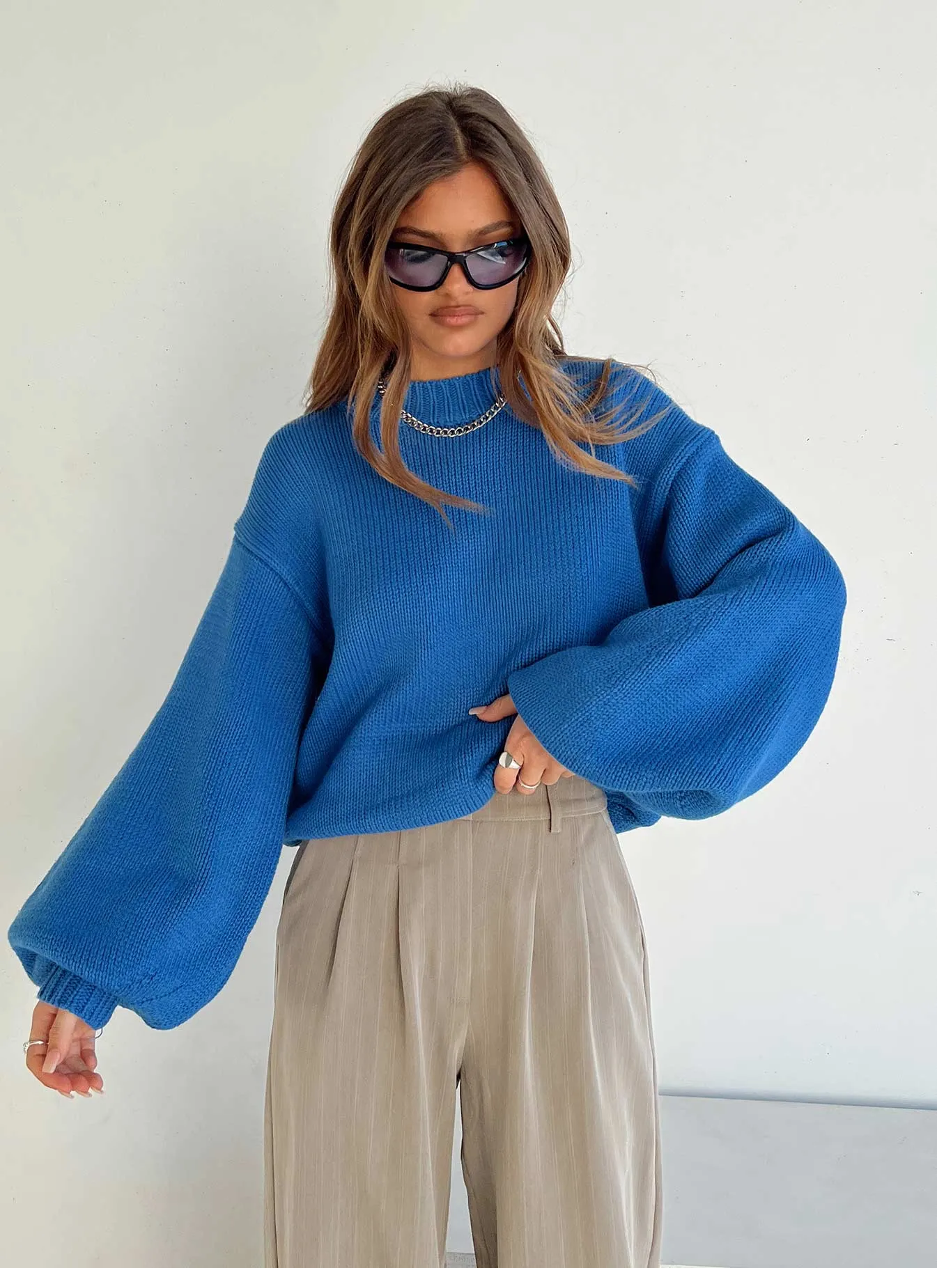 Harmony Knit Sweater Blue