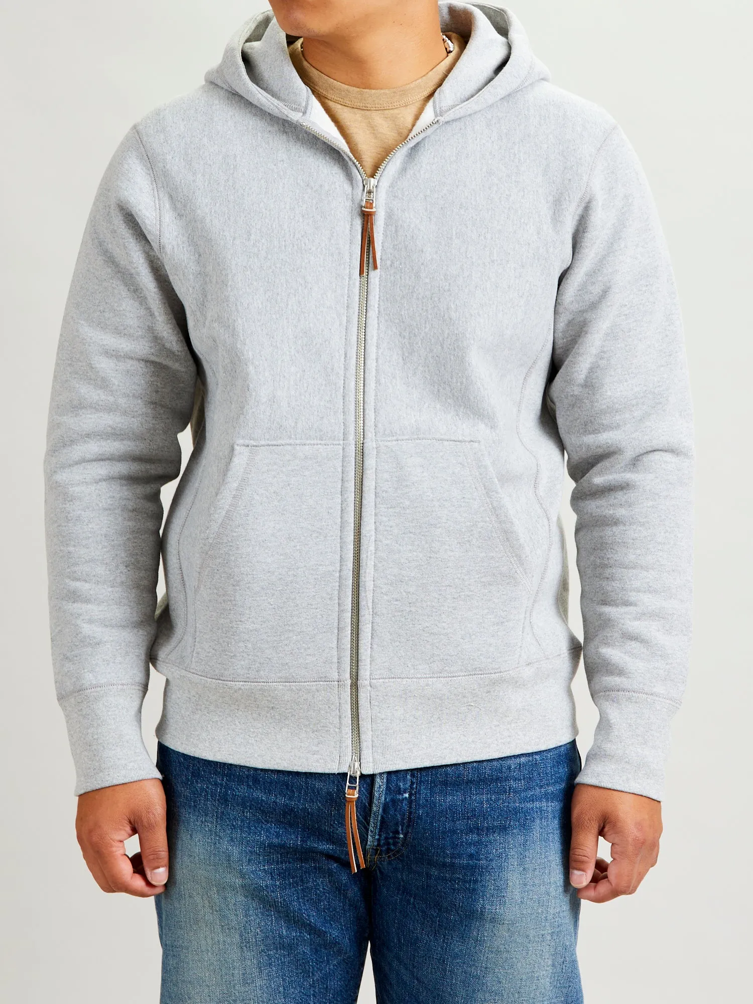 Heavyweight Zip Hoodie in Heather Grey