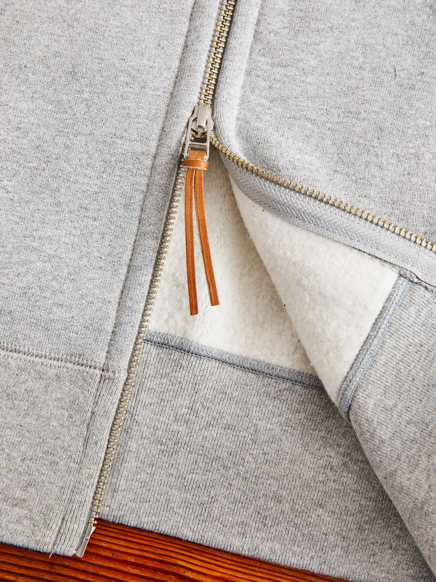 Heavyweight Zip Hoodie in Heather Grey