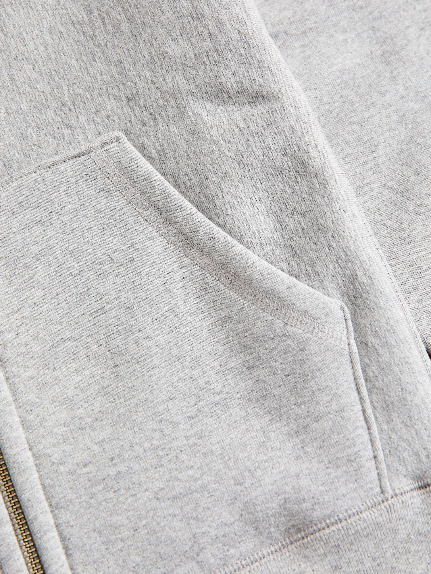 Heavyweight Zip Hoodie in Heather Grey