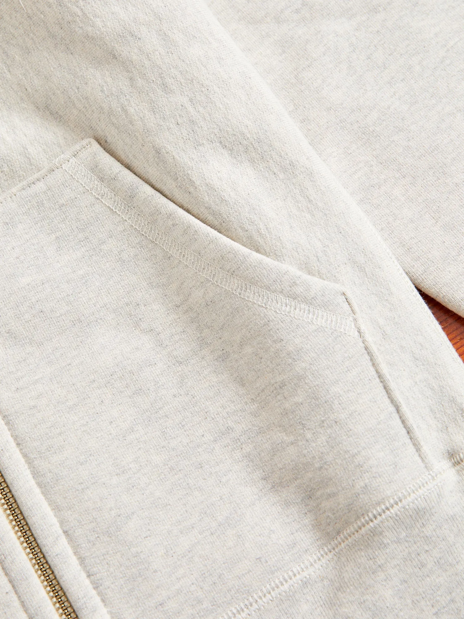 Heavyweight Zip Hoodie in Oatmeal