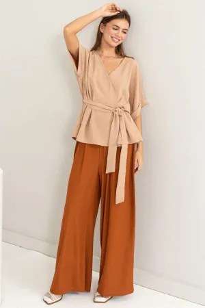 HIGH-WAIST WIDE-LEG PANTS