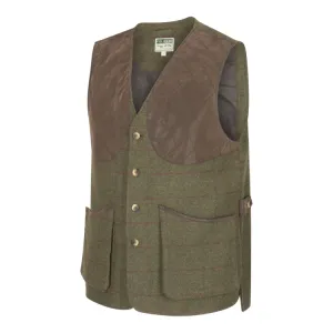 Hoggs Of Fife Tummel Tweed Field Waistcoat - Olive/Wine