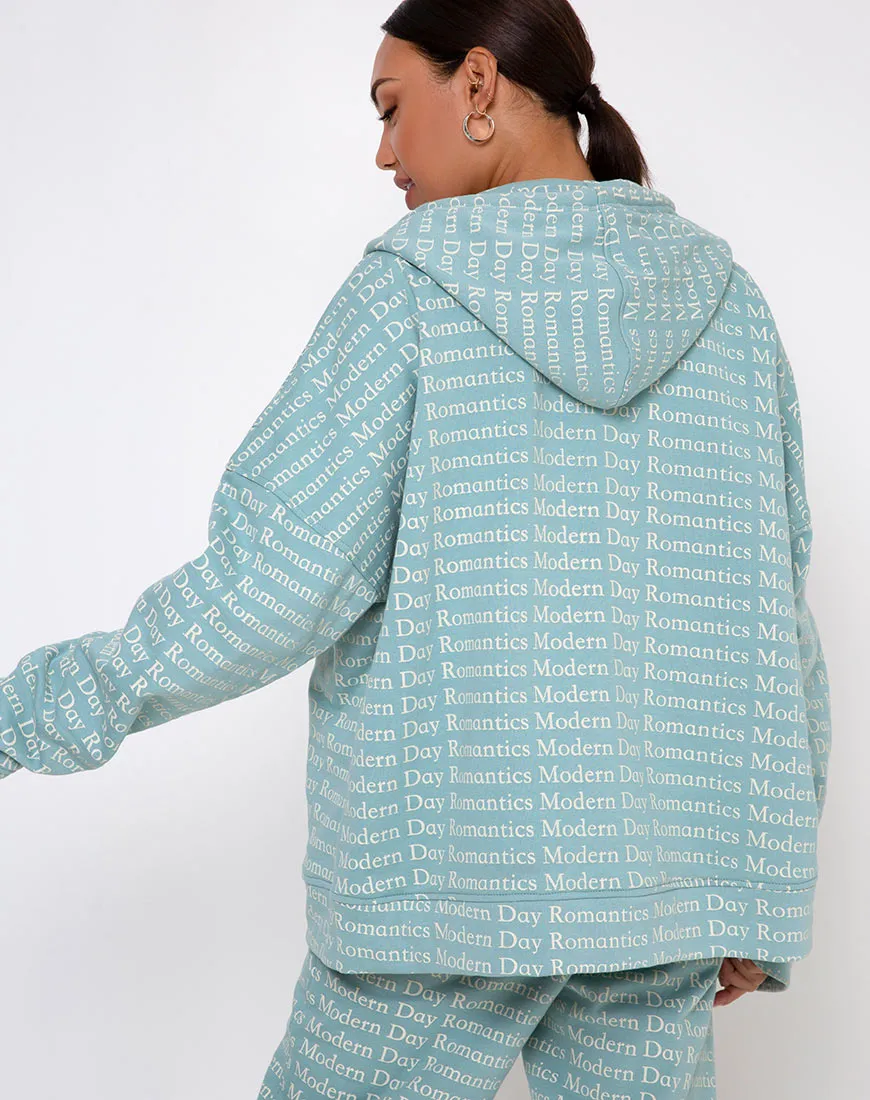 Hollack Hoody in Modern Day Romantics Seafoam