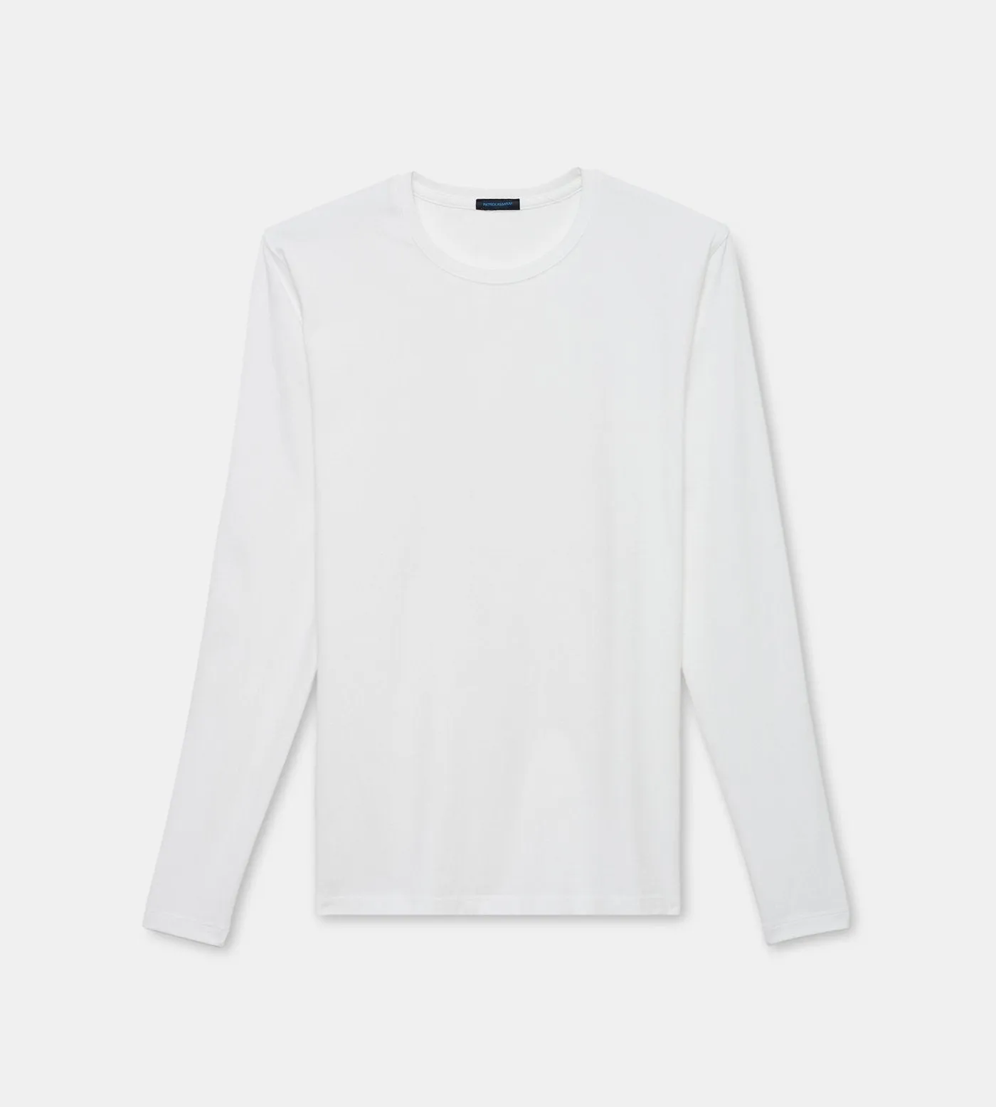 Iconic White Pima Stretch Long Sleeve T-Shirt - Patrick Assaraf