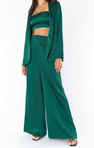 Irwin Pants ~ Emerald Luxe Satin