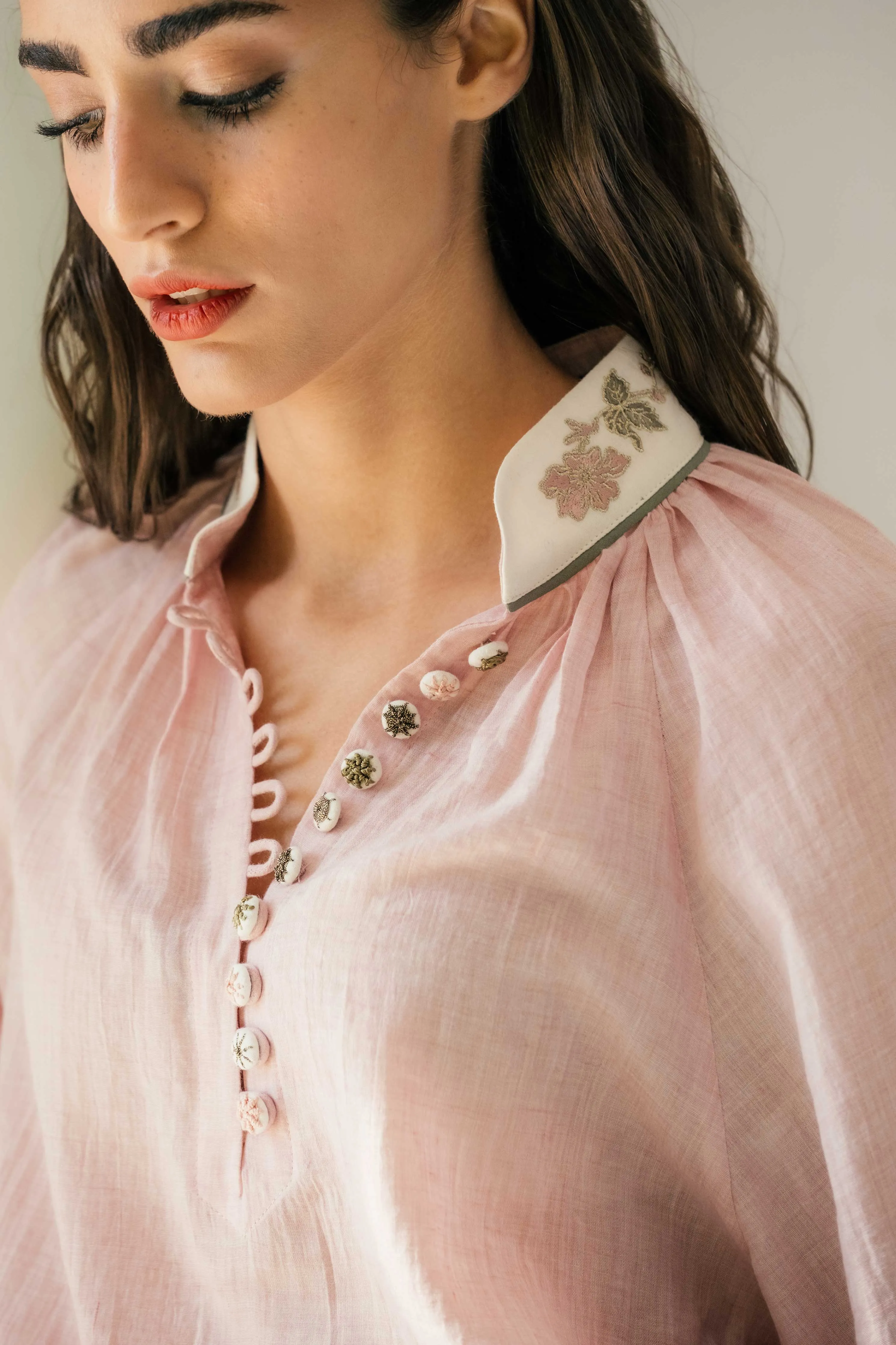 Ivy Blouse - Pink & White by RosewaterHouse