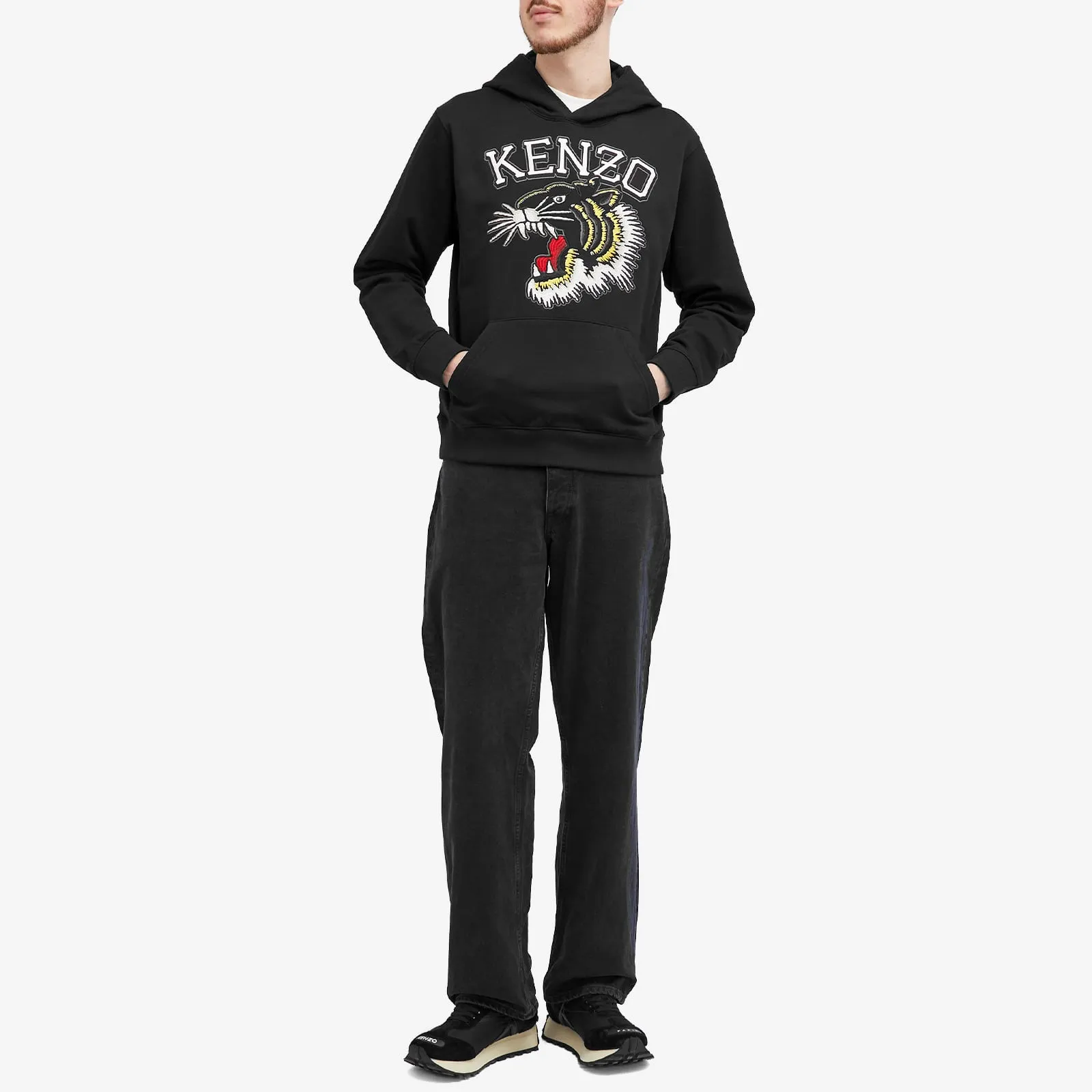 Kenzo Tiger Varsity Slim Popover Hoodie, black