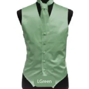 L-Green Mens Solid Vest