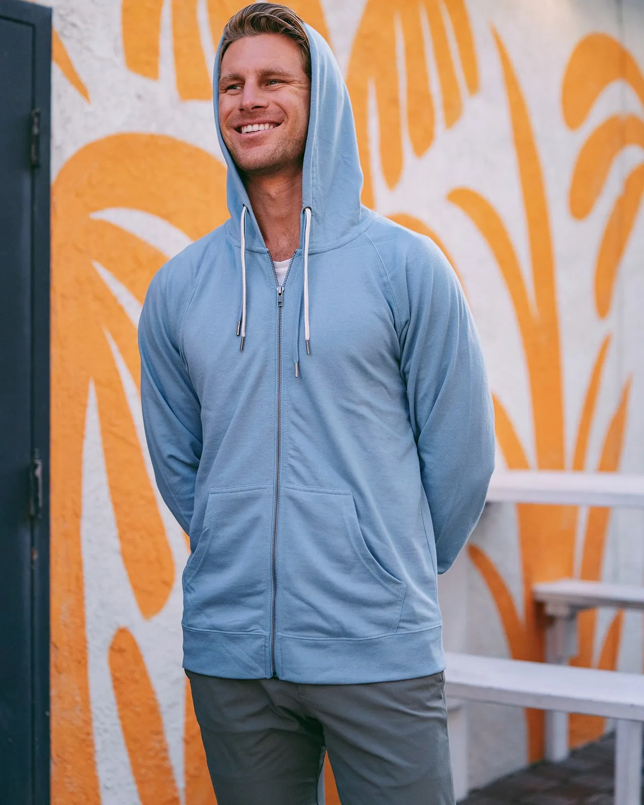 Lightweight Loopback Terry Full-Zip Hooded Sweatshirt