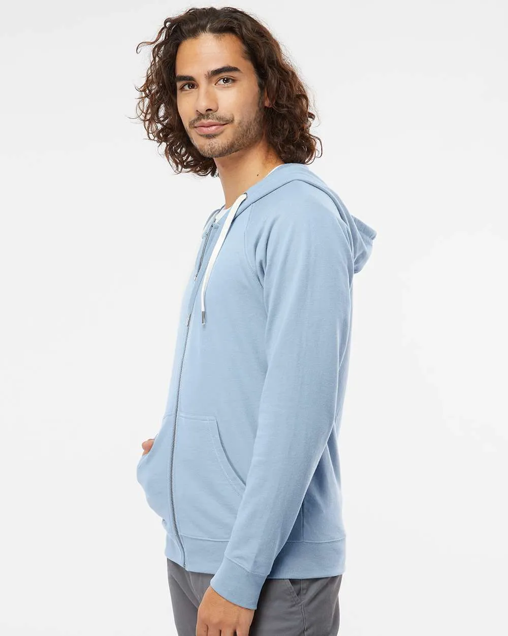 Lightweight Loopback Terry Full-Zip Hooded Sweatshirt