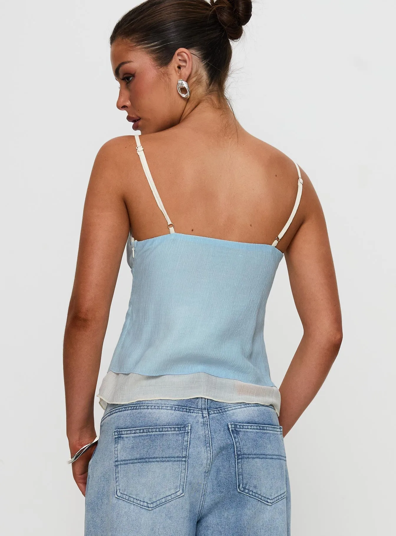 Majorie Layered Top Blue / Cream