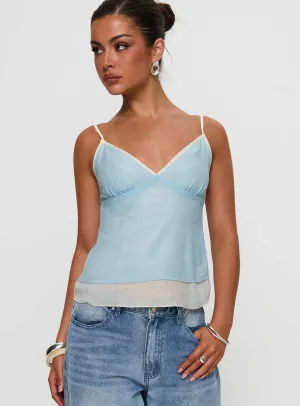 Majorie Layered Top Blue / Cream