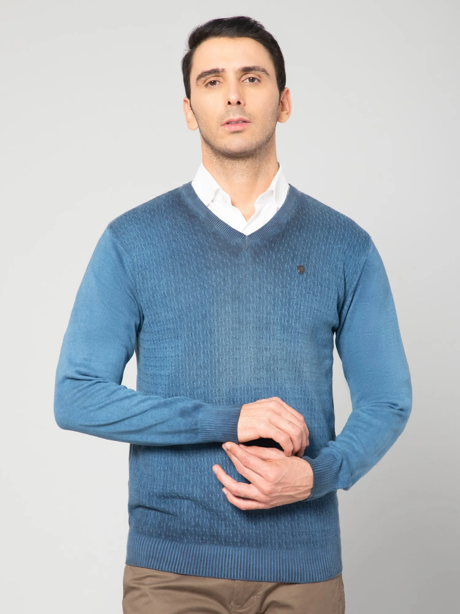 Men Blue Sweater