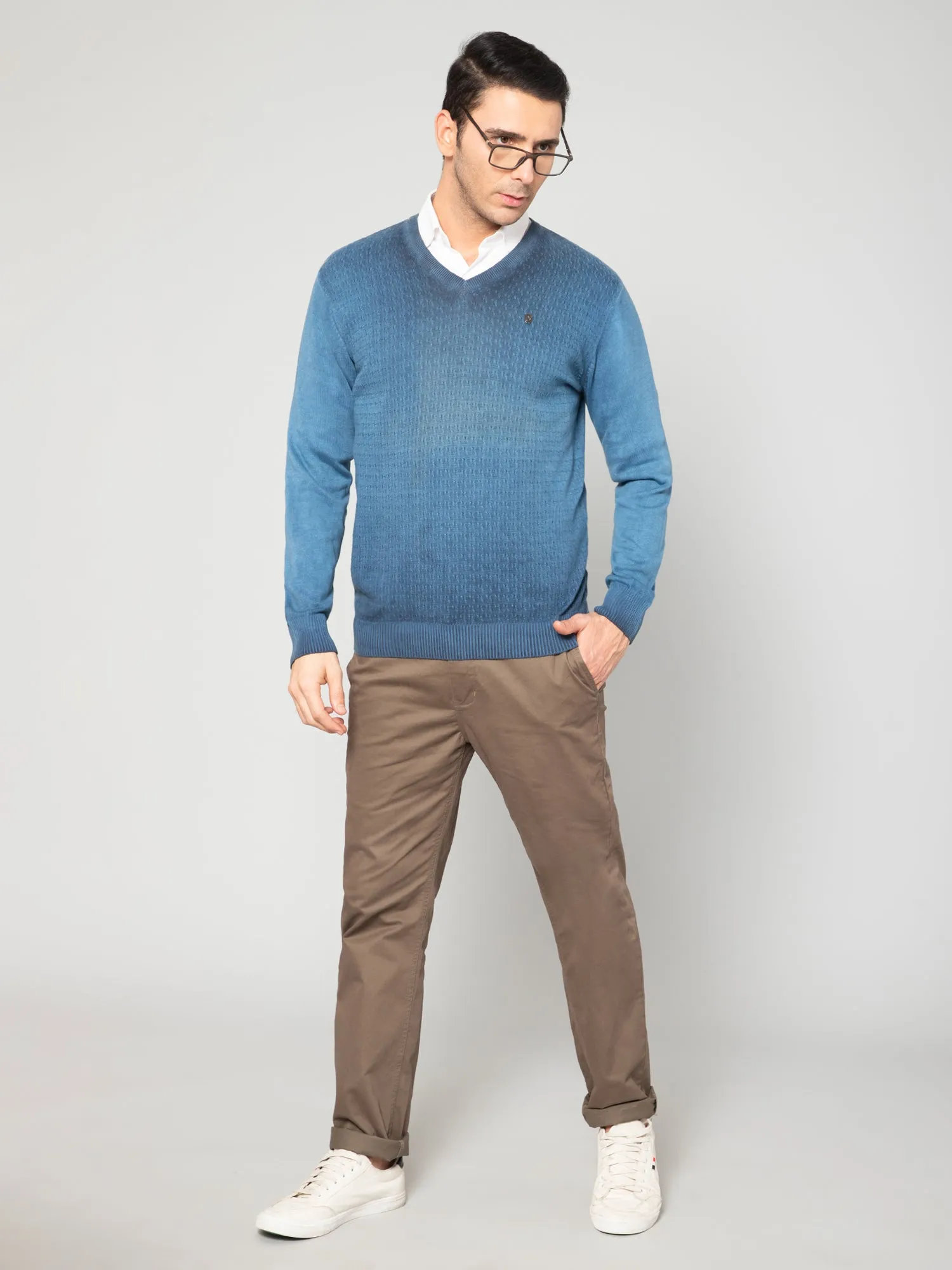 Men Blue Sweater