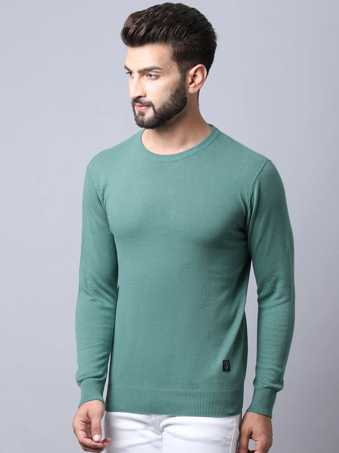 Men Green Pullover Sweater