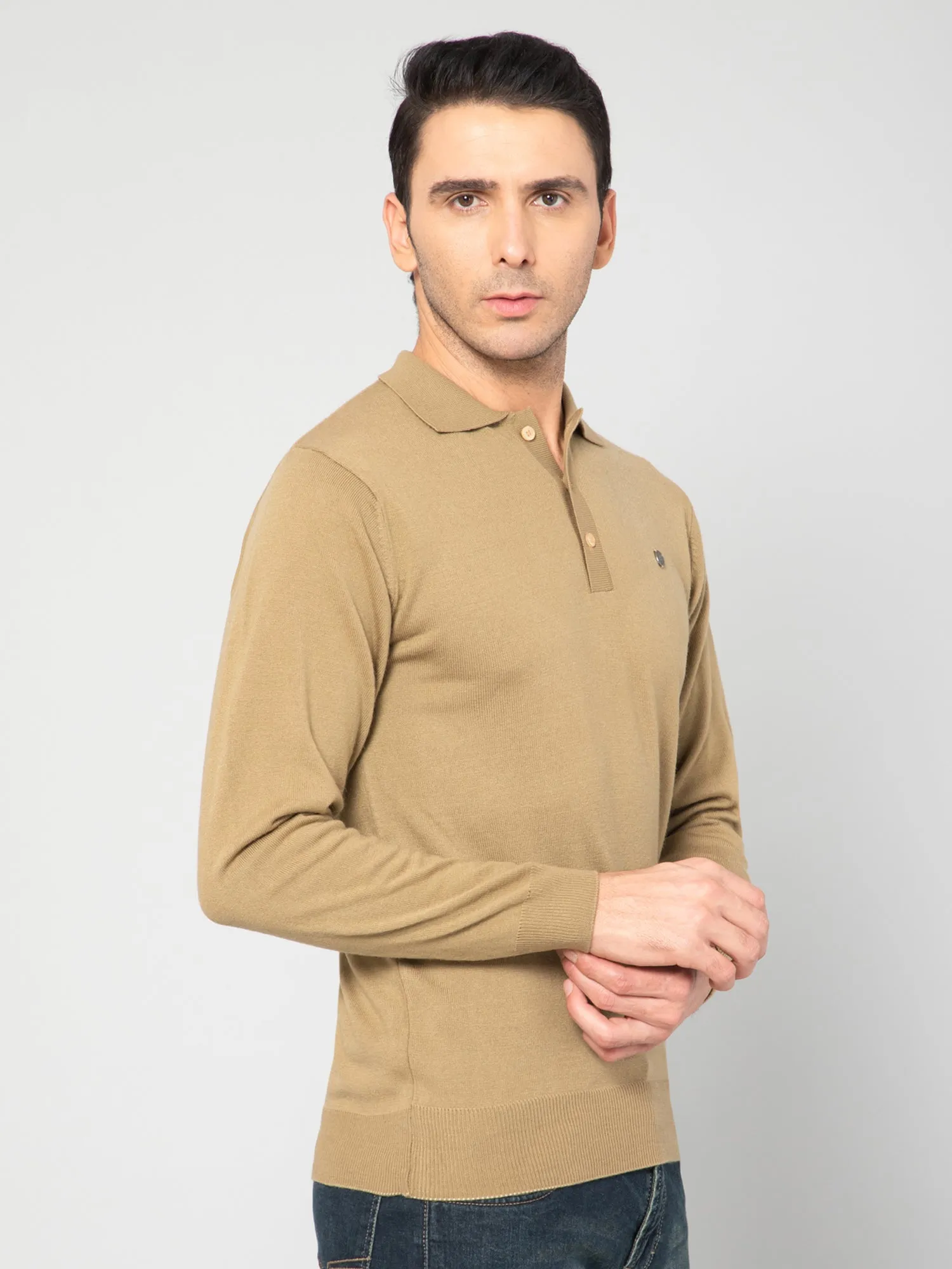 Men Khaki Sweater