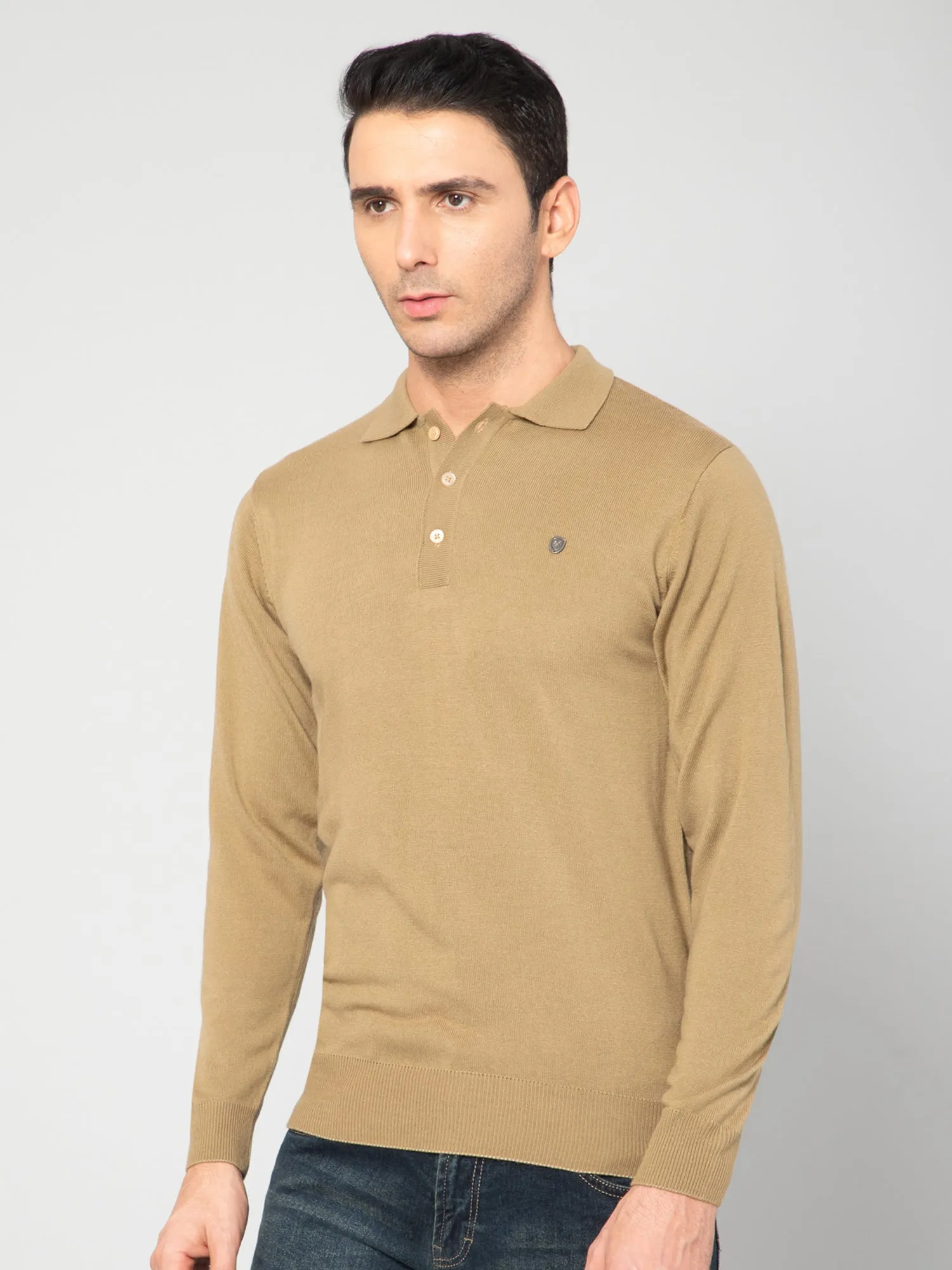 Men Khaki Sweater