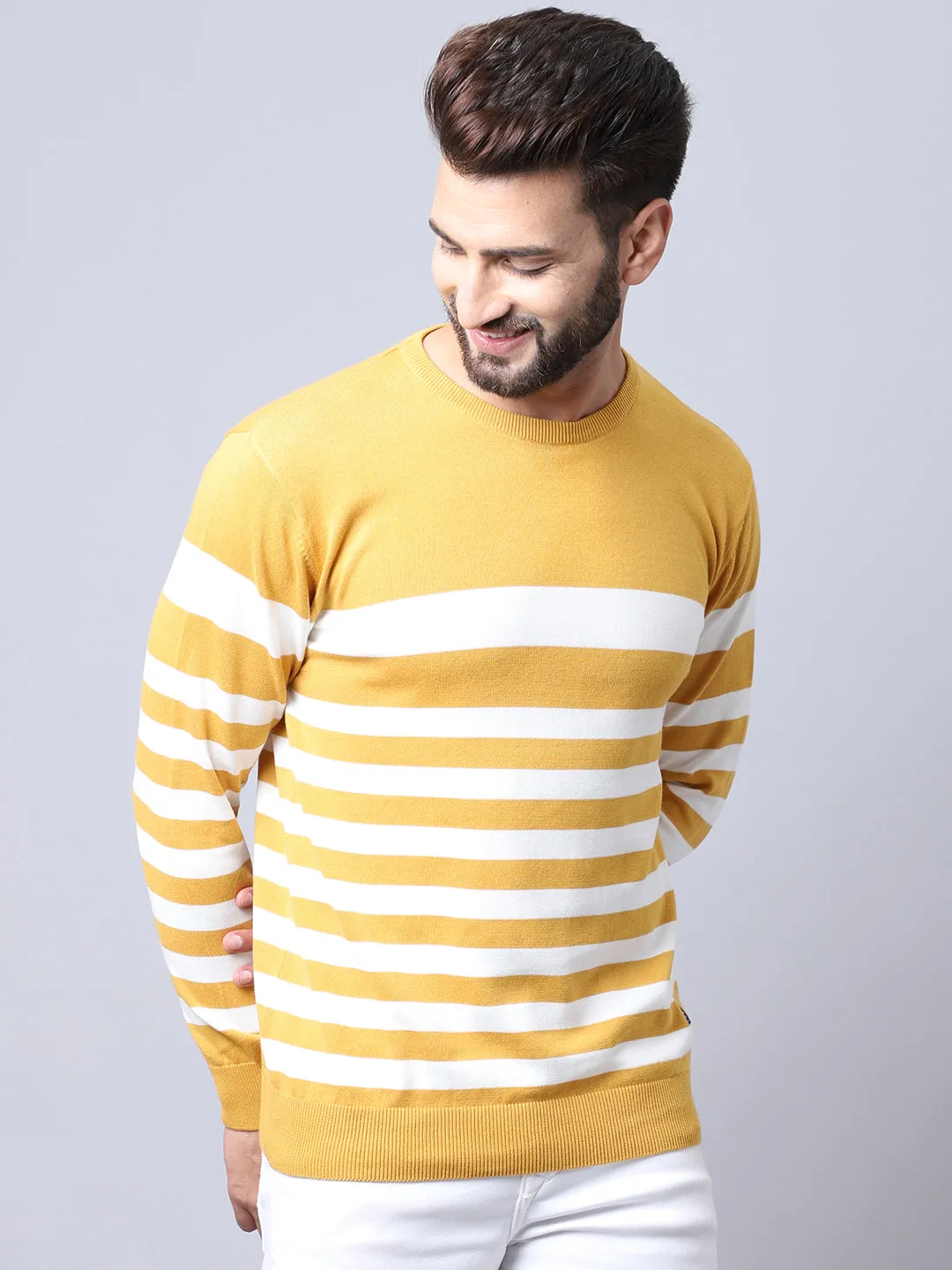 Men Mustard Pullover Sweater