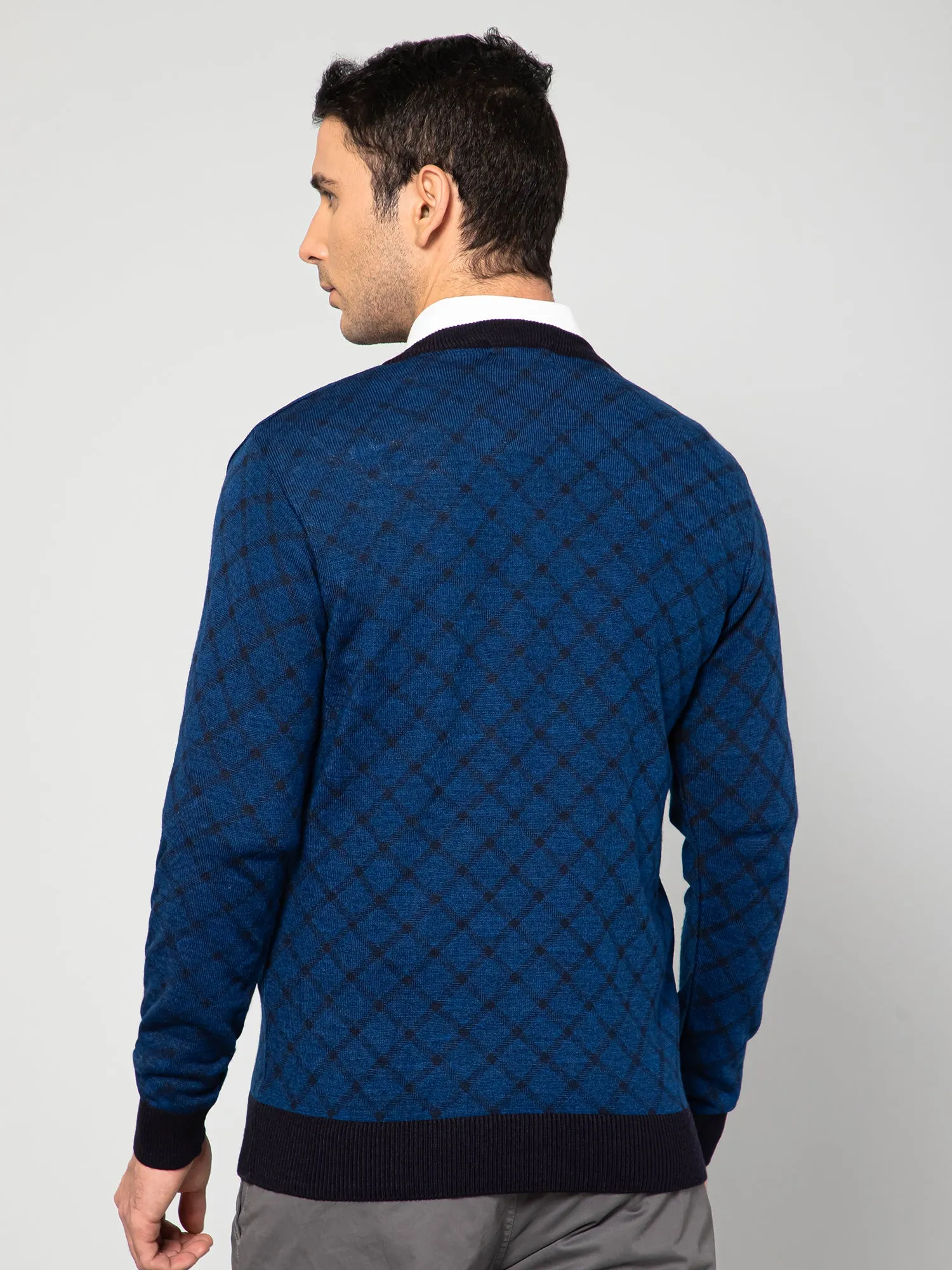 Men Royal Blue Sweater