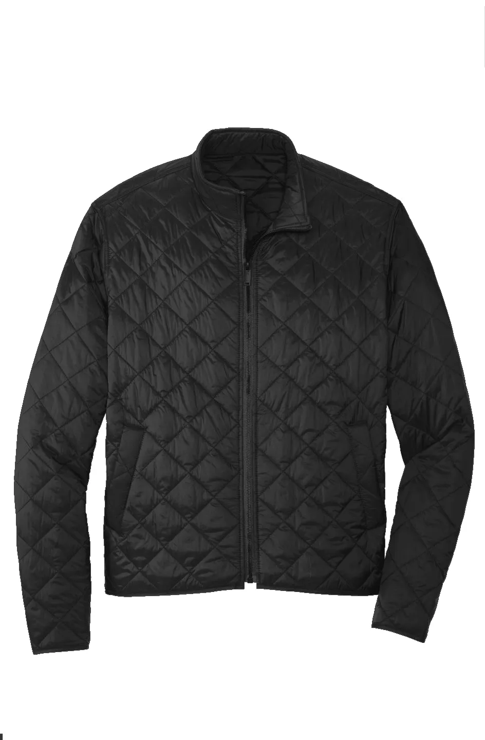 Men's Black Quilted Full-Zip Jacket