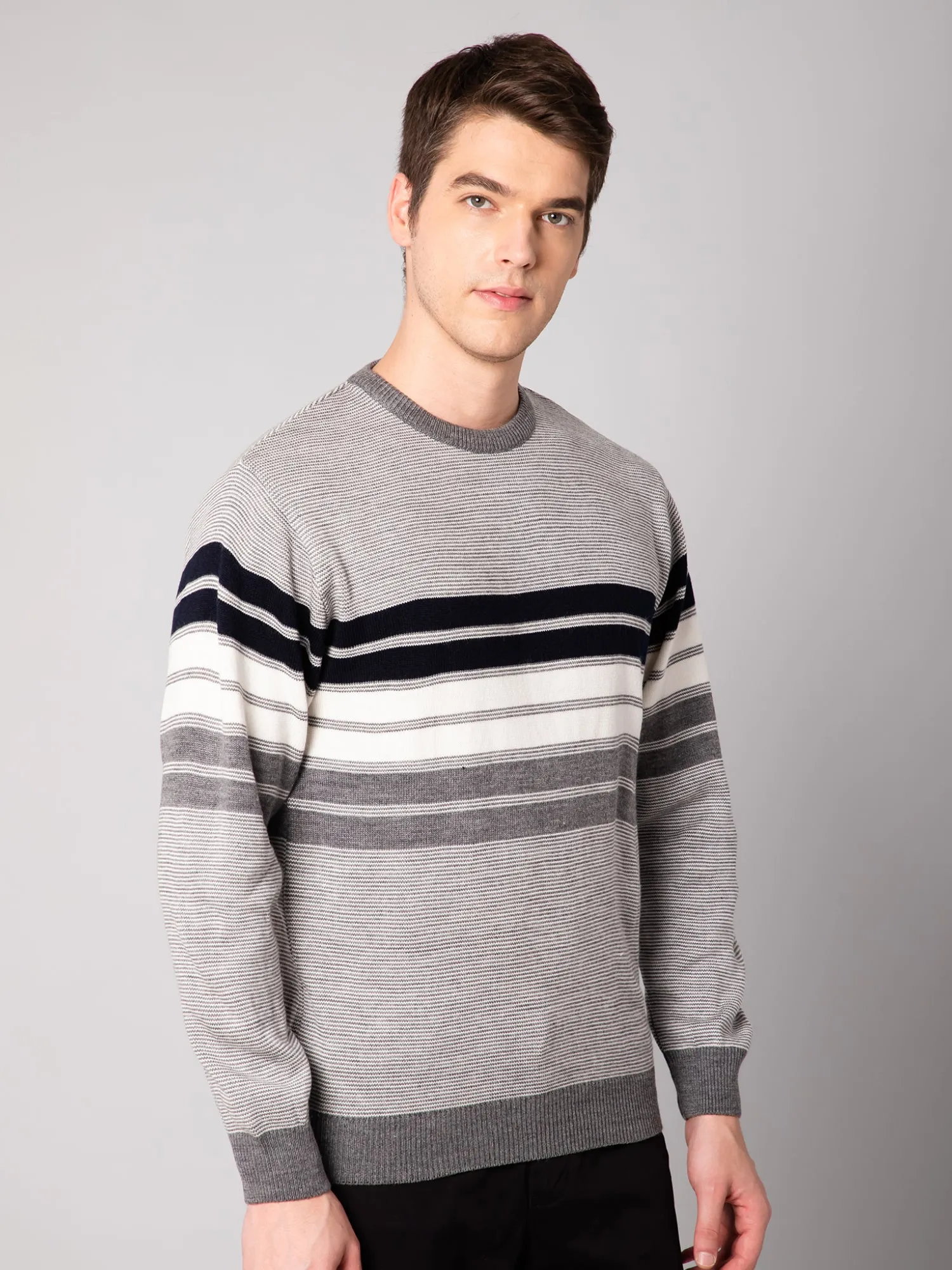 Mens Grey Melange Sweater