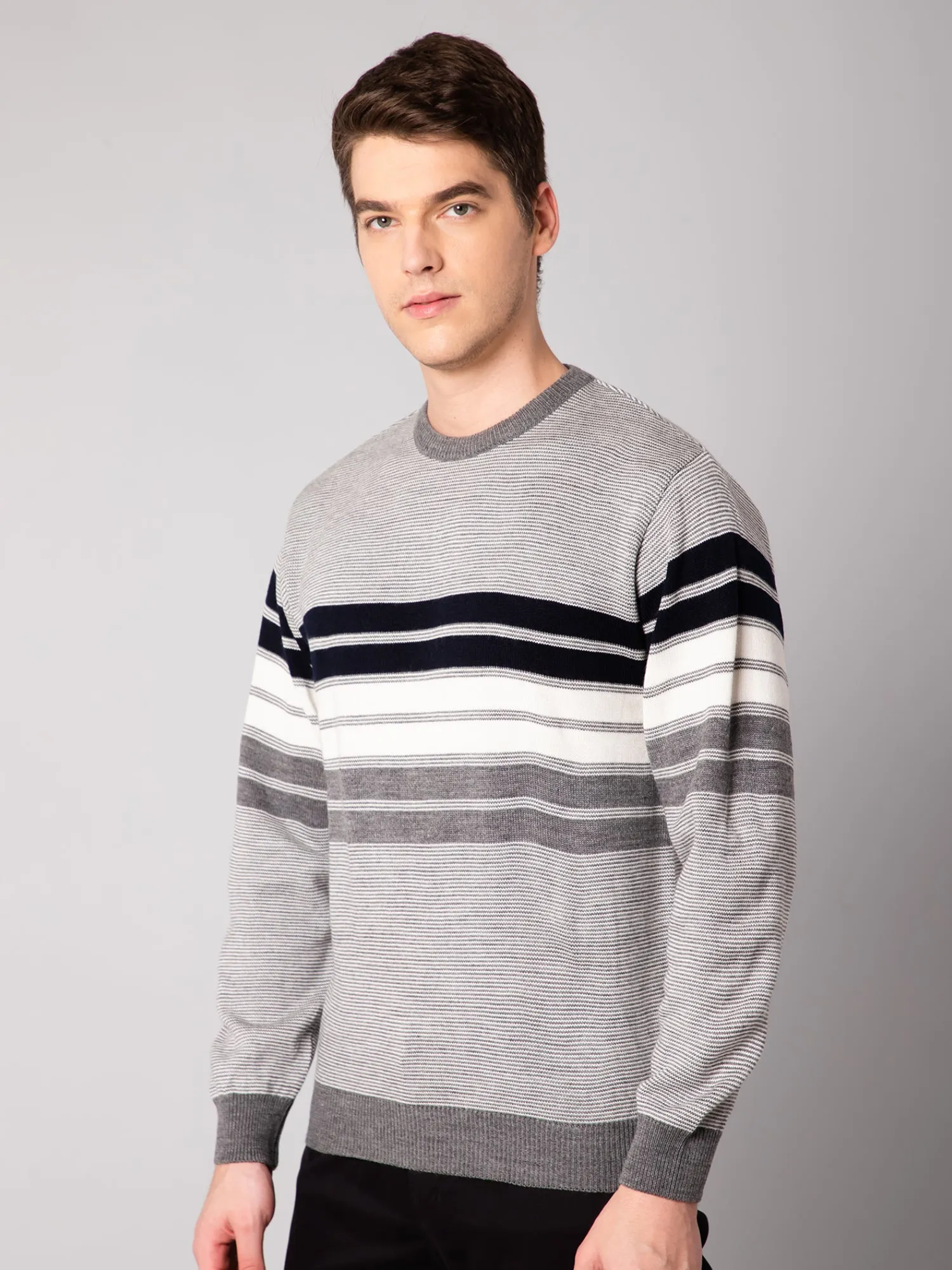 Mens Grey Melange Sweater