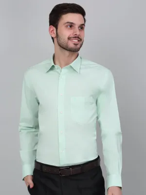 Men's Light Green Solid Full Sleeve Formal Shirt