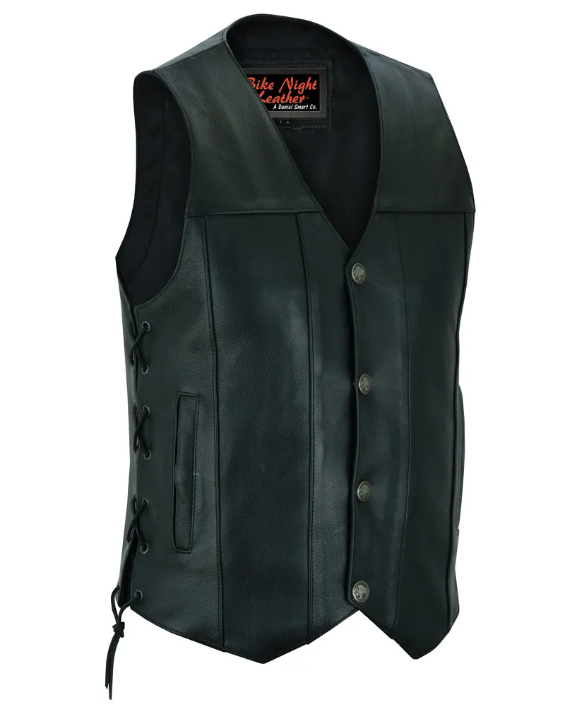 MEN'S SINGLE BACK PANEL CONCEALED CARRY VEST (BUFFALO NICKEL HEAD SNAPS)