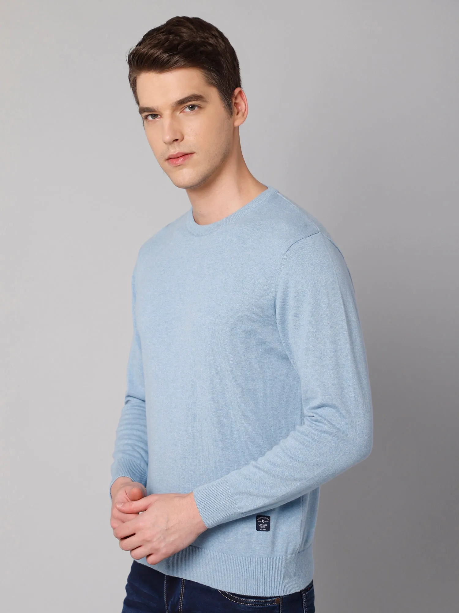 Mens Sky Melange Sweater