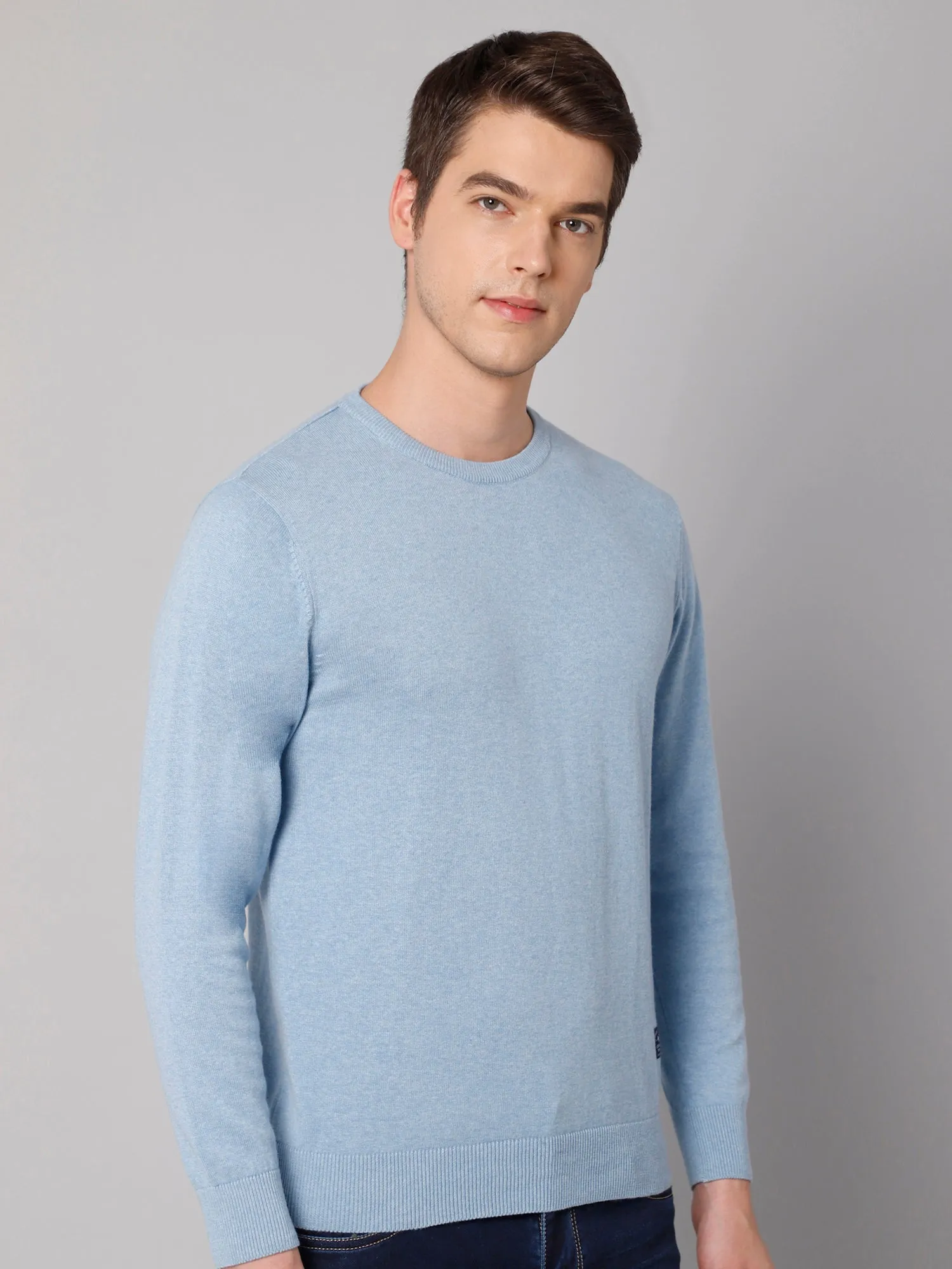 Mens Sky Melange Sweater