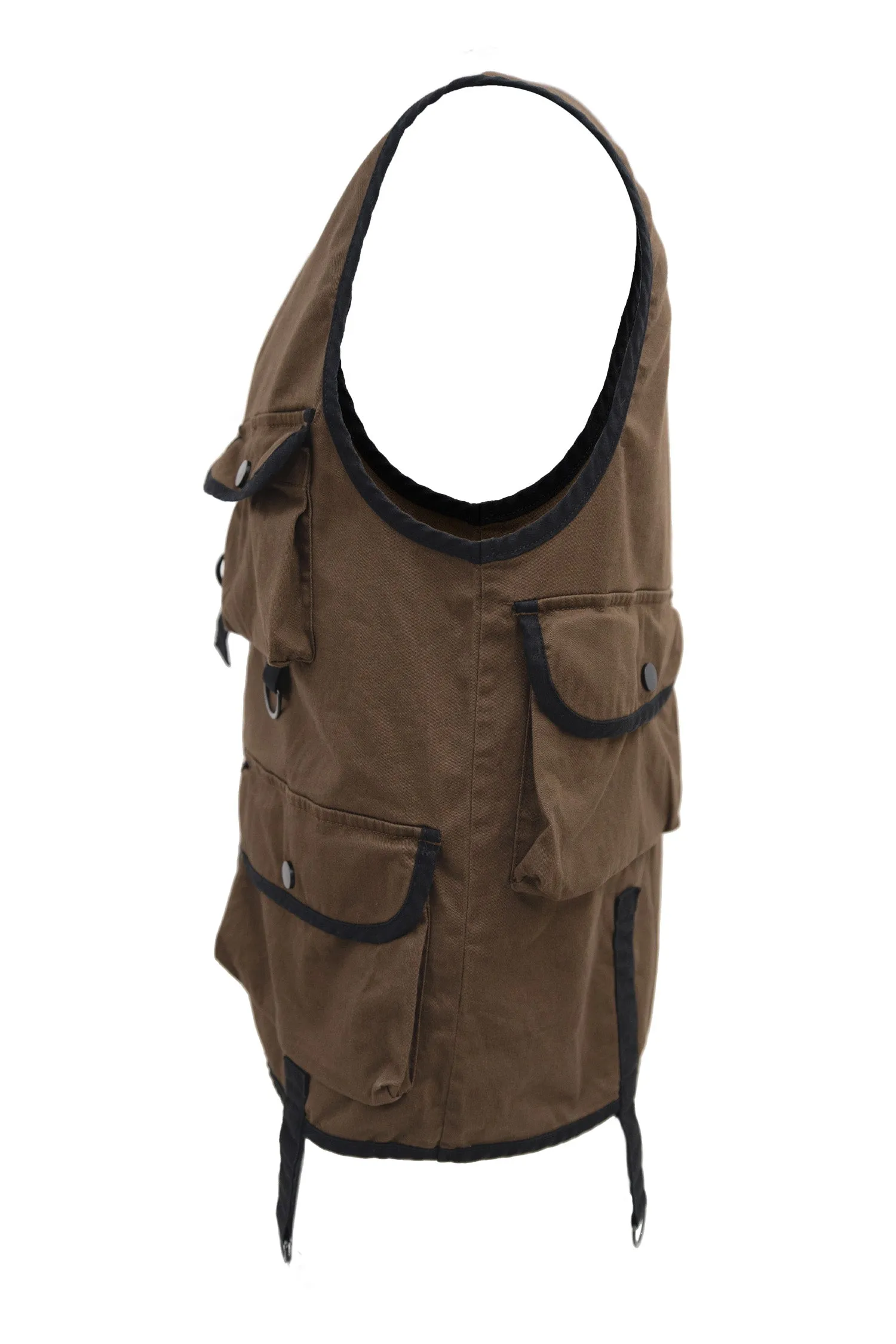 Men's Woven Multi Cargo Pocket Utility Vest