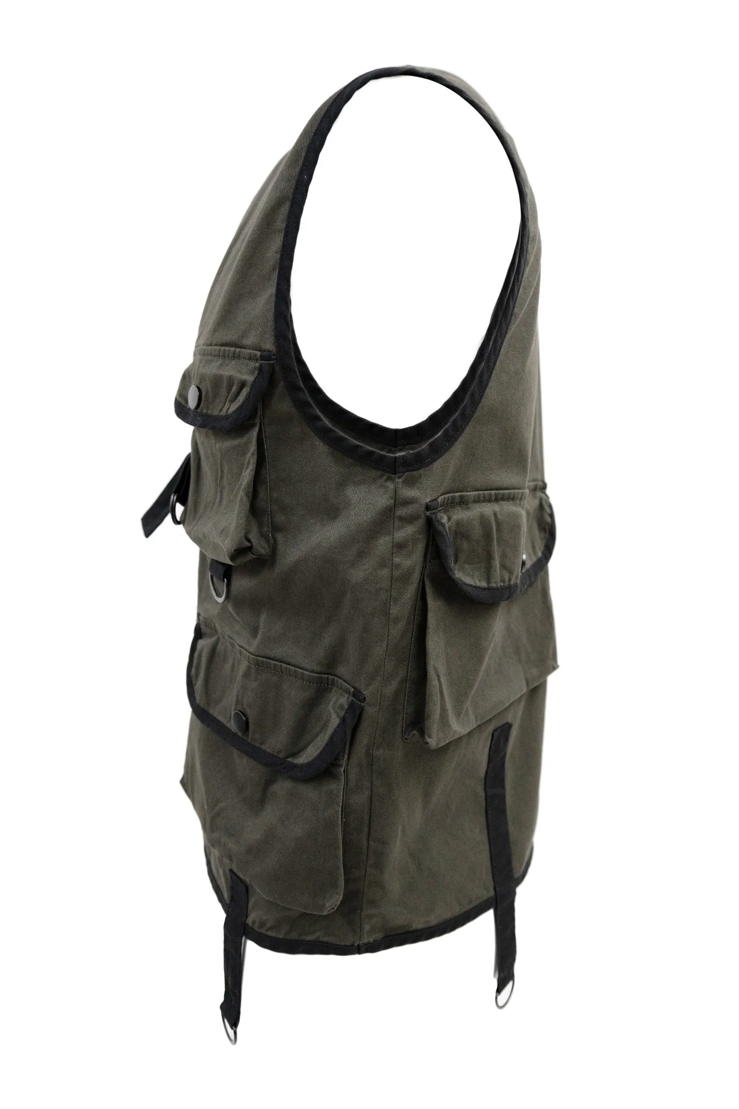 Men's Woven Multi Cargo Pocket Utility Vest