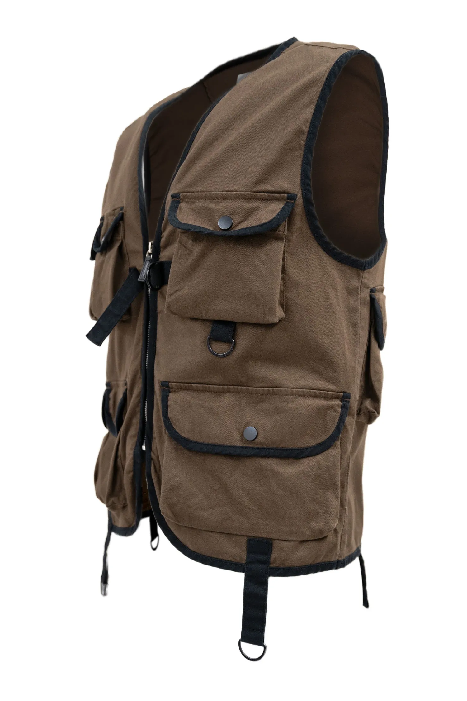 Men's Woven Multi Cargo Pocket Utility Vest