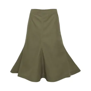 Midi Skirt in Khaki Green